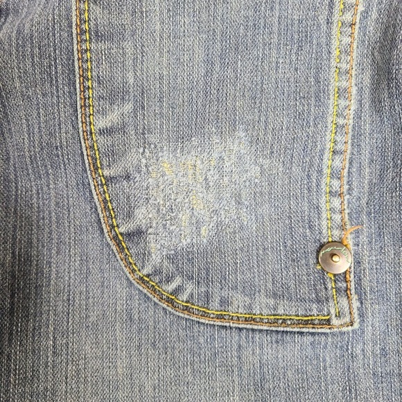 Vintage Marlow‎ Jeans Crop Size 5 Blue Japanese Denim Cotton Blend Snap Button - Picture 14 of 16